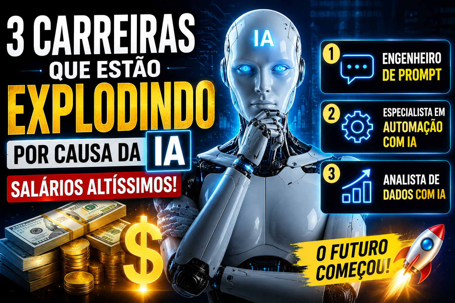 3 Carreiras que Estão Explodindo por Causa da IA (Salários Altíssimos!)