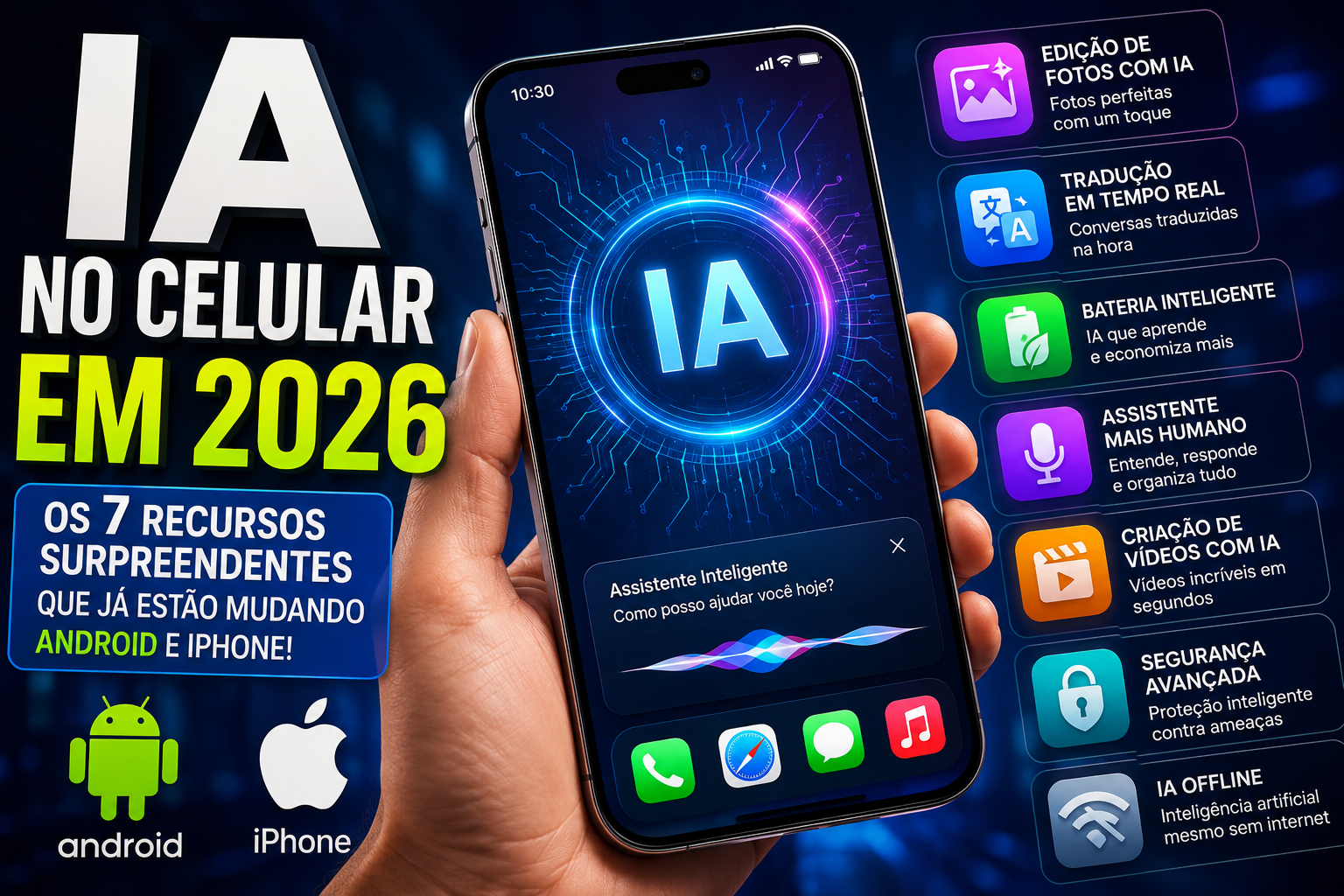 IA no Celular em 2026: Os 7 Recursos Surpreendentes que Já Estão Mudando Android e iPhone