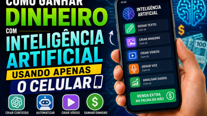 Como Ganhar Dinheiro com Inteligência Artificial Usando Apenas o Celular em 2026